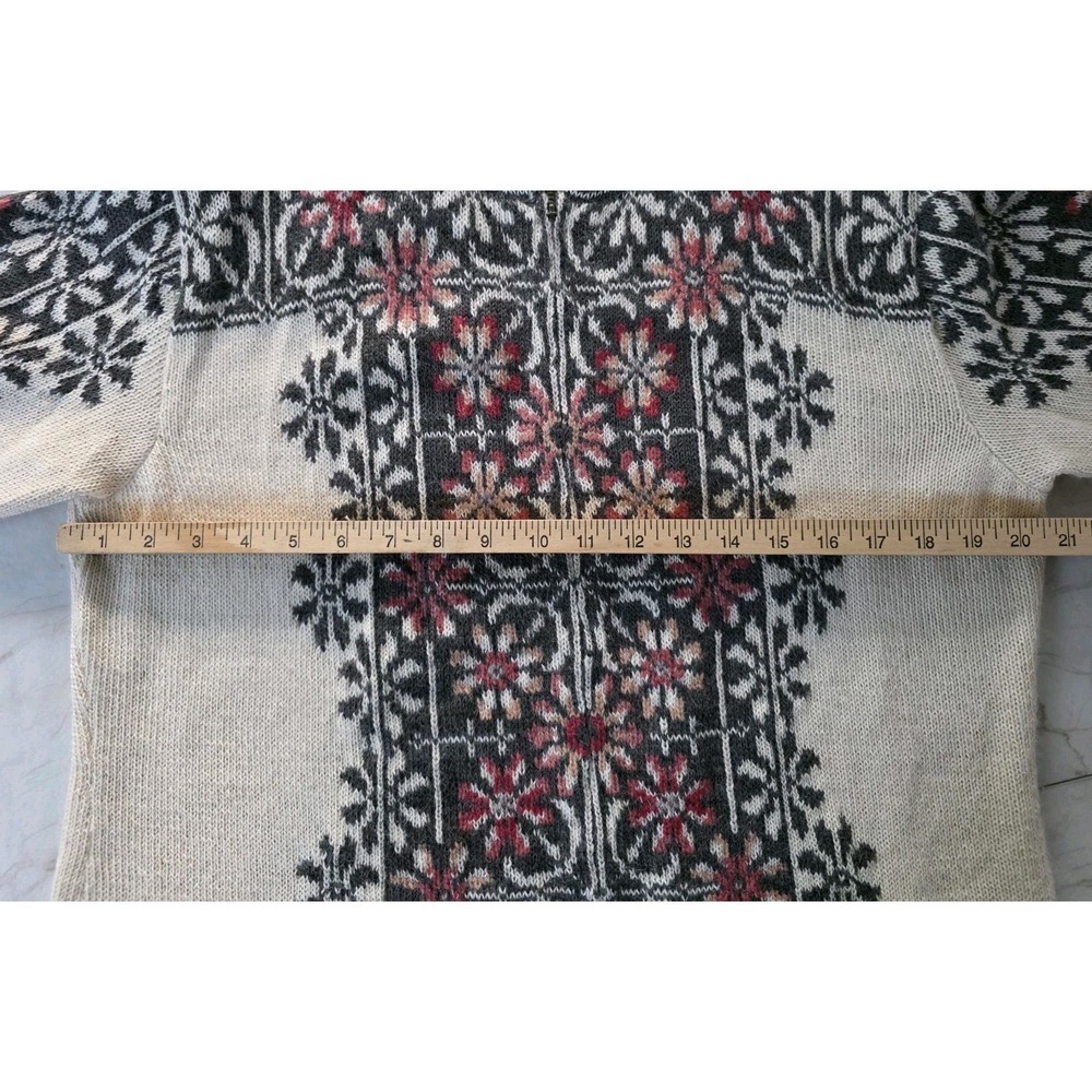 Vintage Intiwara Women's 100% Alpaca Cardigan Nordic XL Full Zip - Picture 11 of 15
